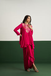 Bibi Top with Skirt - Hot pink